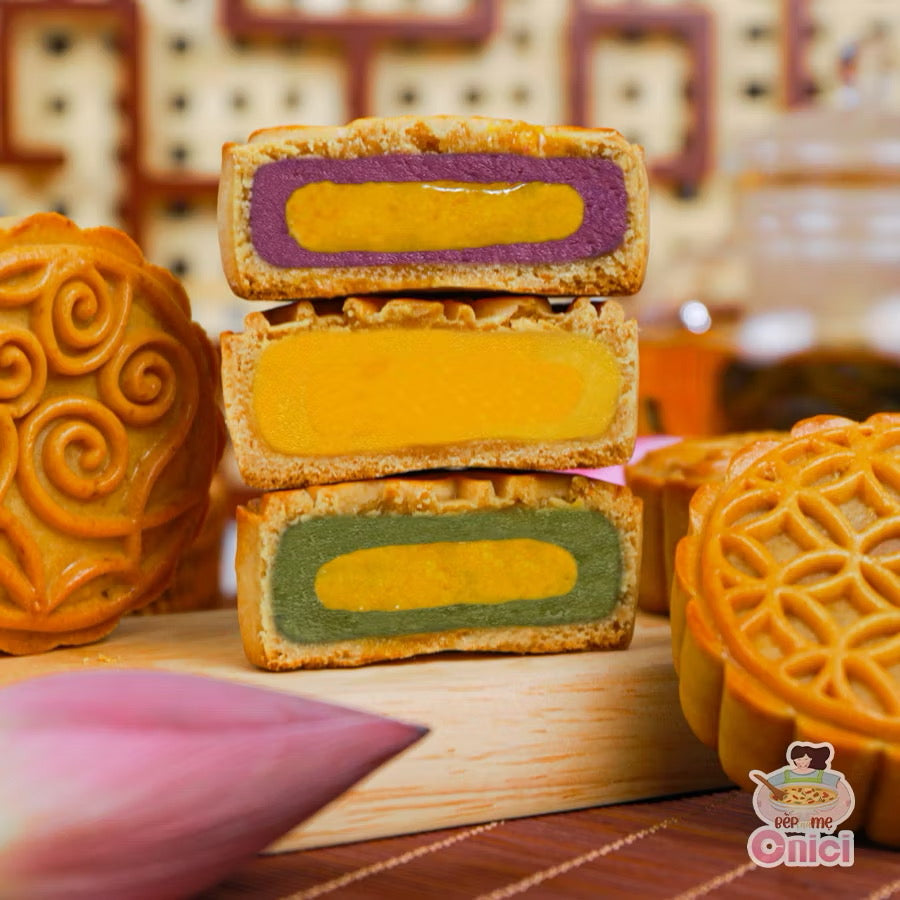 Set làm bánh trung thu nhân trứng muối 3 vị