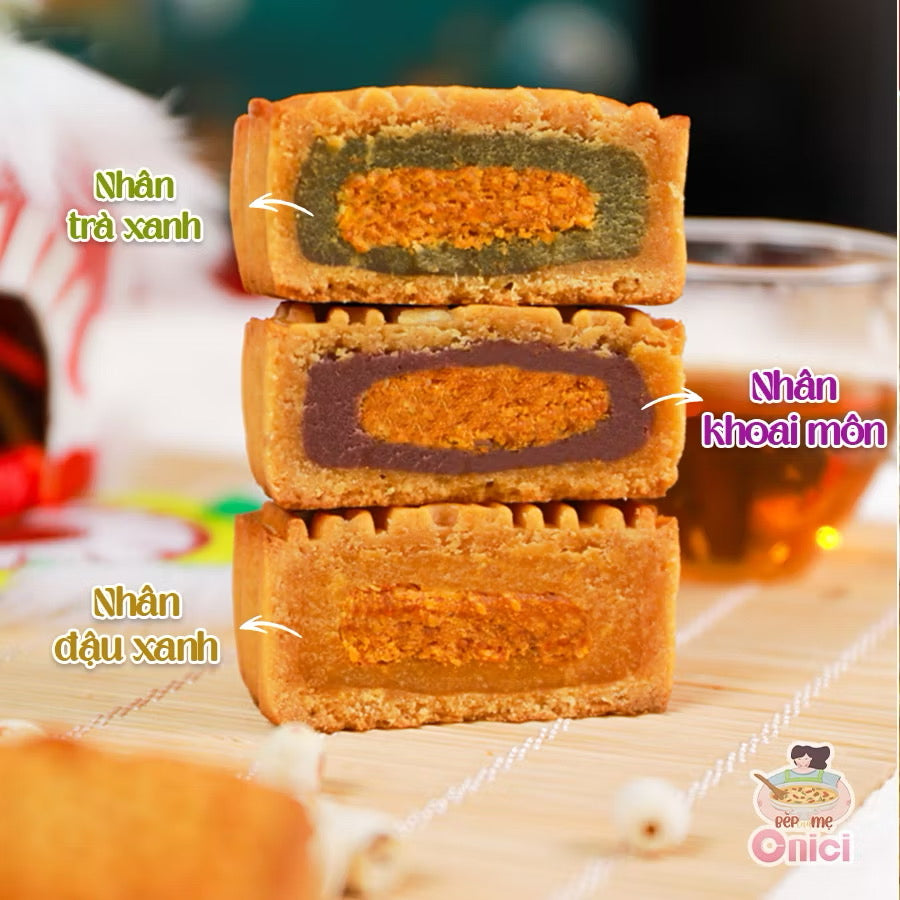 Set làm bánh trung thu nhân trứng muối 3 vị