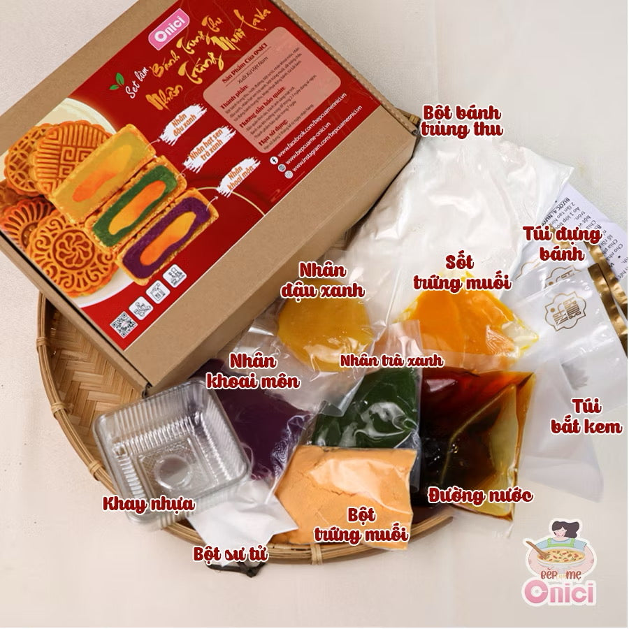 Set làm bánh trung thu nhân trứng muối 3 vị