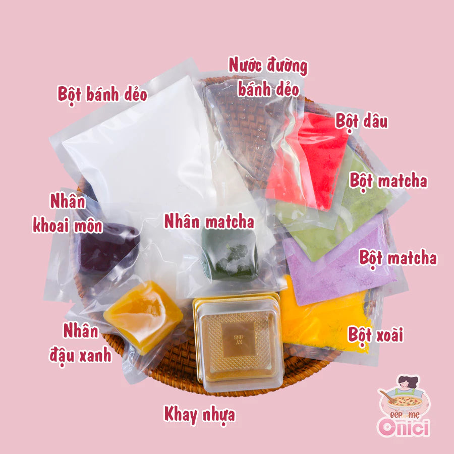 Set làm bánh trung thu DẺO 3 vị nhân