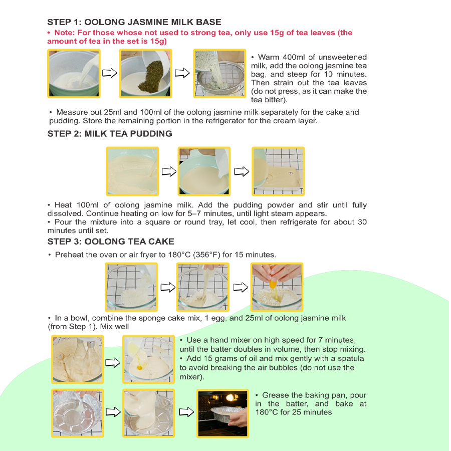 Oolong Jasmine Cake Making Kit – Premium DIY Milk Tea Cake Set