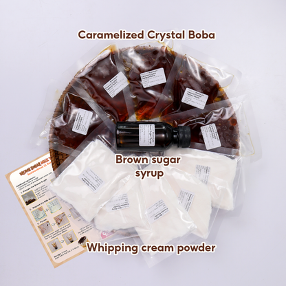 Set Sữa Tươi Trân Châu Đường Đen (Brown Sugar Milk Tea Kit) – DIY Boba Kit Makes 5 Cups