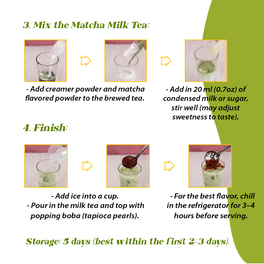 Set Trà Sữa Matcha (Matcha Milk Tea Making Kit) – DIY Boba Kit, Makes 5 Cups
