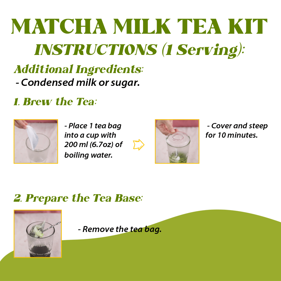 matcha milk tea instructions onici