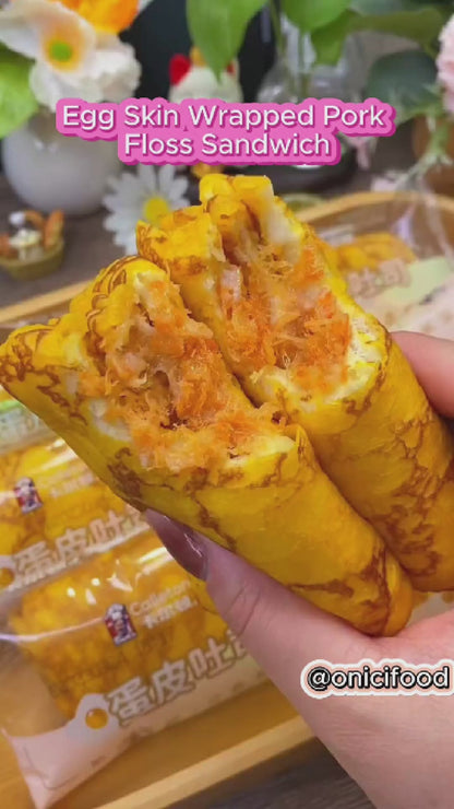 SANDWICH CUỘN VỎ TRỨNG SỐT KEM BÉO CHÀ BÔNG (Sandwich chà bông heo bọc da trứng)