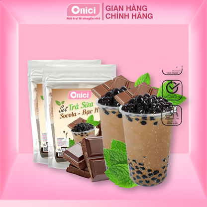 TRÀ SỮA CHOCOLATE BẠC HÀ (BỘ TRÀ SỮA MINT CHOCOLATE) 