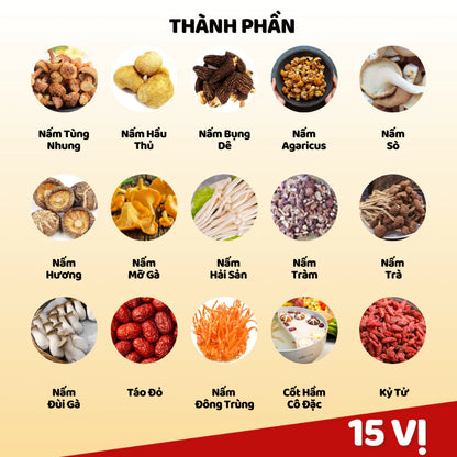 Set Canh Nấm Dưỡng Sinh 15 Vị