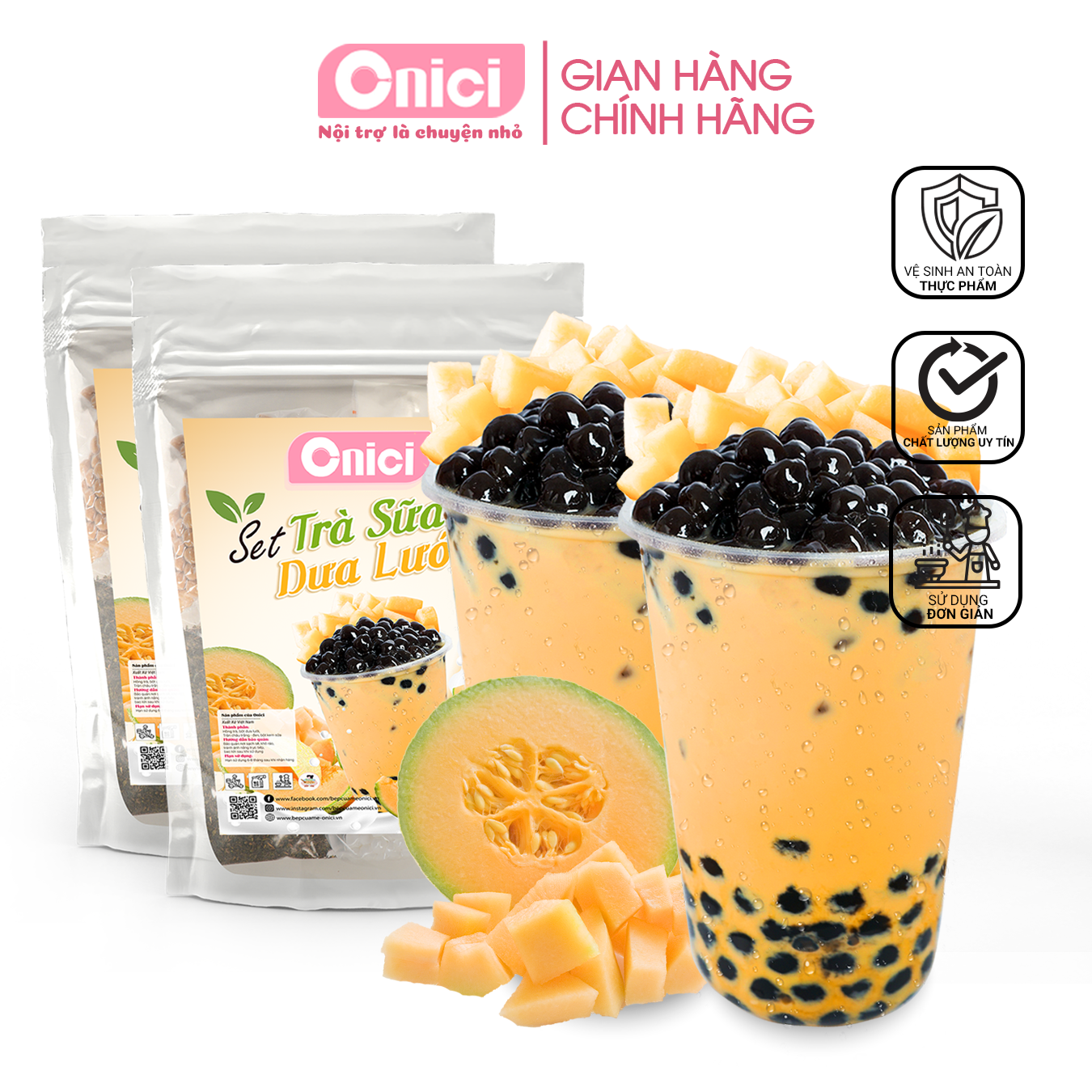 TRÀ SỮA DƯA LƯỚI (MELON MILK TEA KIT)